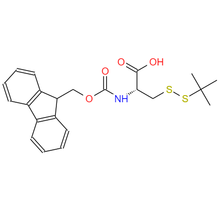 CAS：73724-43-3,中文名称：亚芴甲氧羰基半胱胺酸 英文名称：FMOC-CYS(STBU)-OH 