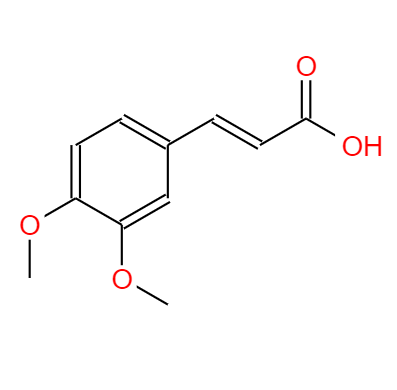 CAS：2316-26-9,中文名称：3,4-二甲氧基肉桂酸 英文名称：3,4-Dimethoxycinnamic acid 