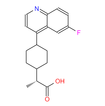 CAS： 1923836-34-3，英文名称：(R)-2-[cis-4-(6-Fluoro-4-quinolyl)cyclohexyl]propanoicAcid 