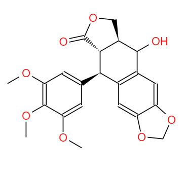  CAS： 477-47-4，中文名称： 苦鬼臼毒素 英文名称：Picropodophyllotoxin