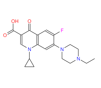CAS： 93106-60-6，中文名称： 恩诺沙星 英文名称：Enrofloxacin 