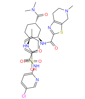 CAS： 1229194-11-9，中文名称： 依度沙班 英文名称：Edoxaban 
