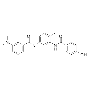 CAS： 208260-29-1，中文名称： 3-(二甲基氨基)-N-[3-[(4-羟基苯甲酰基)氨基]-4-甲基苯基]苯甲酰胺 英文名称：ZM 336372 