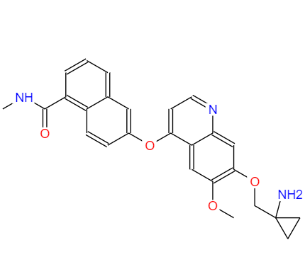 CAS： 1058137-23-7，中文名称： 德立替尼 英文名称：Lucitanib 