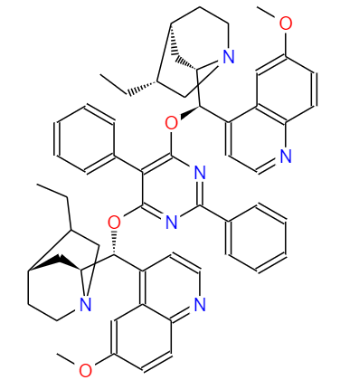  CAS： 149820-65-5，中文名称： 氢化奎宁 2,5-二苯基-L-4,6吡啶二基二醚 英文名称：(DHQ)2PYR