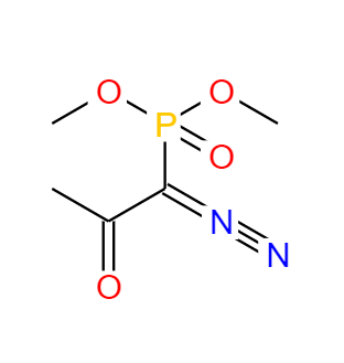 CAS： 90965-06-3，中文名称： (1-重氮基-2-氧代丙基)膦酸二甲酯 英文名称：Dimethyl (1-diazo-2-oxopropyl)phosphonate