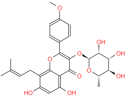 CAS： 113558-15-9，中文名称： 宝霍苷I 英文名称：baohuoside I 