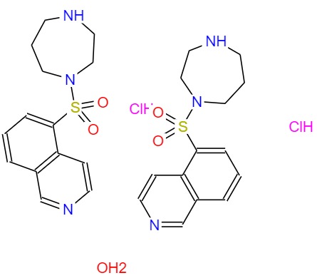 CAS： 186694-02-0，中文名称： 盐酸法舒地尔半水合物 英文名称：Fasudil Hydrochloride Hydrate 