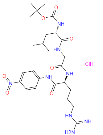 CAS： 71730-95-5，中文名称： 鲎试剂三肽盐酸盐 英文名称：Boc-Leu-Gly-Arg-pNA.HCl 