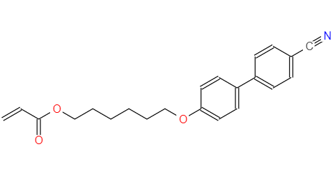 CAS： 89823-23-4，中文名称： 4'-(6-(丙烯酰氧基)己氧基)联苯腈 英文名称：6-((4'-cyanobiphenyl)-4-yloxy)hexylacrylate 