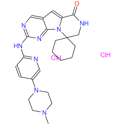CAS： 1977495-97-8，中文名称： 曲拉西利双盐酸盐 英文名称：Trilaciclib dihydrochloride 