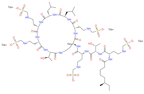CAS： 8068-28-8，中文名称： 粘菌素甲烷磺酸钠 英文名称：Colistimethate sodium 
