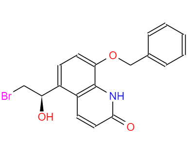 CAS： 530084-79-8，中文名称： 茚达特罗中间体 英文名称：8-Benzyloxy-5-((R)-2-broMo-1-hydroxyethyl)-1H-quinolinone 