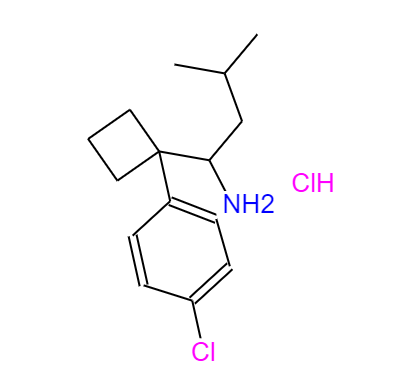 CAS： 84484-78-6，中文名称： 1-[1-(4-氯苯基)环丁基]-3-甲基丁胺盐酸盐