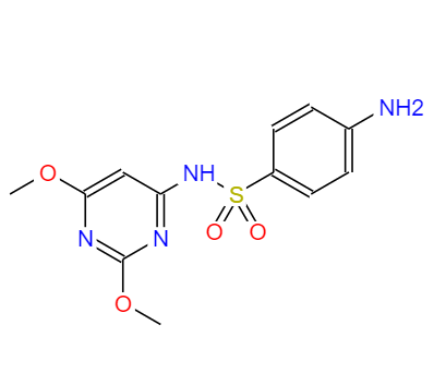 CAS： 122-11-2，中文名称： 磺胺二甲氧嘧啶 英文名称：Sulfadimethoxine 