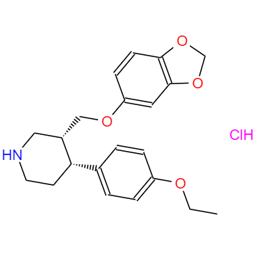 CAS： 1346597-97-4，中文名称： 反式-盐酸帕罗西汀半水物杂质C 英文名称：rac-trans-4-Defluoro-4-ethoxy Paroxetine Hydrochloride 