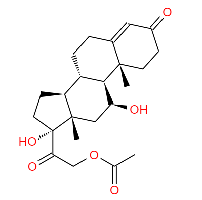 CAS： 50-03-3，中文名称： 醋酸氢化可的松 英文名称：Hydrocortisone acetate 