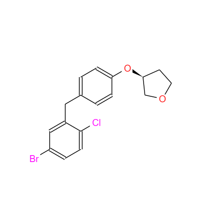 CAS： 915095-89-5，英文名称：(3s)-3-(4-((5-broMo-2-chlorophenyl)Methyl)phenoxy)tetrahydro-furan 