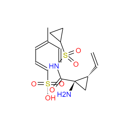 CAS： 1028252-16-5，中文名称： (1R,2S)-1-氨基-N-(环丙基磺酰基)-2-乙烯基环丙烷甲酰胺对甲苯磺酸盐 