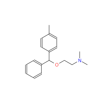 CAS： 19804-27-4，中文名称： 茶苯海明EP杂质G 英文名称：2-[(p-methyl-alpha-phenylbenzyl)oxy]ethyl(dimethyl)amine