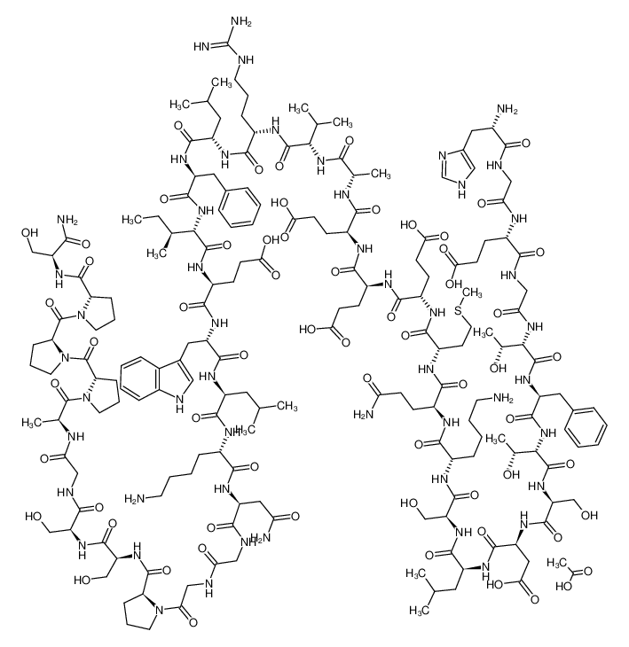CAS： 141732-76-5，中文名称： 醋酸艾塞那肽;艾塞那肽 英文名称：Exenatide Acetate 