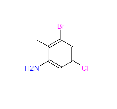 CAS： 1166756-72-4，中文名称： 2-甲基-3-溴-5-氯苯胺 英文名称：3-Bromo-5-chloro-2-methylaniline 