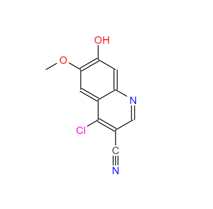 CAS：263149-10-6，中文名称： 4-氯-7-羟基-6-甲氧-3-腈基喹啉 英文名称：4-Chloro-7-hydroxy-6-methoxyquinoline-3-carbonitrile