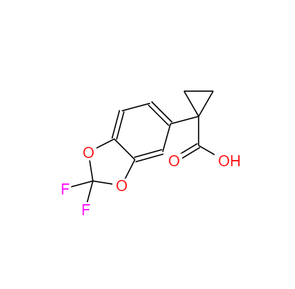 CAS：862574-88-7，中文名称：VX809中间体 英文名称：1-(2,2-Difluoro-benzo[1,3]dioxol-5-yl)-cyclopropanecarboxylicacid