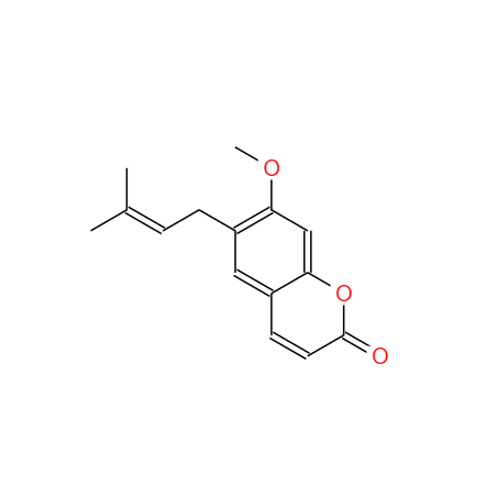 CAS： 581-31-7，中文名称： 软木花椒素 英文名称：Suberosin 