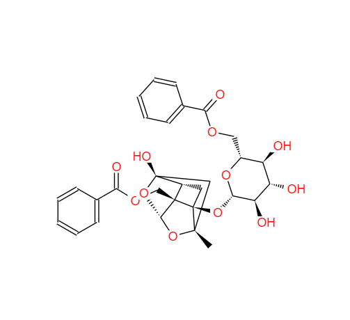 CAS： 38642-49-8，中文名称： 苯甲酰芍药苷 英文名称：Benzoylpaeoniflorin 
