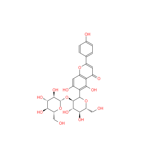 CAS： 60767-80-8，中文名称： 异牡荆素-2''-O-葡萄糖苷 英文名称：Isovitexin 2''-O-glucoside 