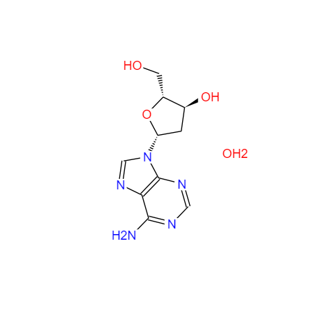 CAS： 16373-93-6，中文名称： 2’-脱氧腺苷一水合物 英文名称：2'-Deoxyadenosine monohydrate 