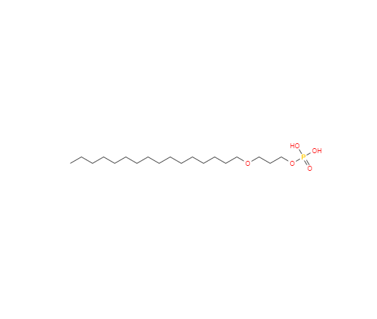 CAS： 87746-71-2，中文名称： 3-(十六烷氧基)丙基二氢磷酸酯 英文名称：3-(Hexadecyloxy)propyl dihydrogen phosphate 