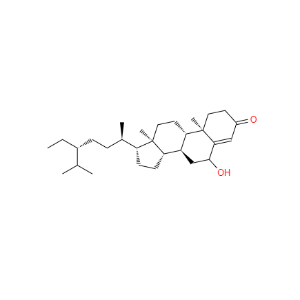  CAS： 36450-02-9，中文名称： 6β-羟基豆甾-4-烯-3-酮 英文名称：6β-Hydroxystigmast-4-en-3-one