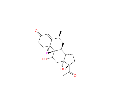 CAS： 378-36-9，英文名称：6α-Methyl-9α-fluoro-11β,17α-dihydroxyprogesterone 