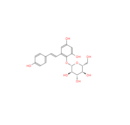CAS： 82373-94-2，中文名称： 二苯乙烯苷 英文名称： Tetrahydroxystilbene Glucoside 