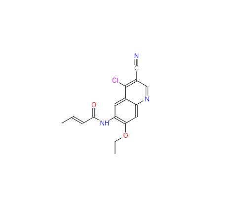 CAS： 1403831-79-7，英文名称：(E)-N-(4-chloro-3-cyano-7-ethoxyquinolin-6-yl)but-2-enamide 