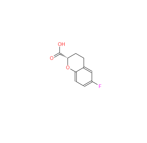 CAS： 129101-36-6，英文名称：2H-1-Benzopyran-2-carboxylic acid, 6-fluoro-3,4-dihydro-, (2S)- 