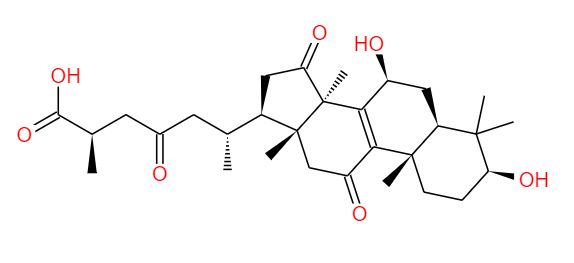  CAS：81907-61-1，中文名称：灵芝酸B ，英文名称：Ganoderic Acid B