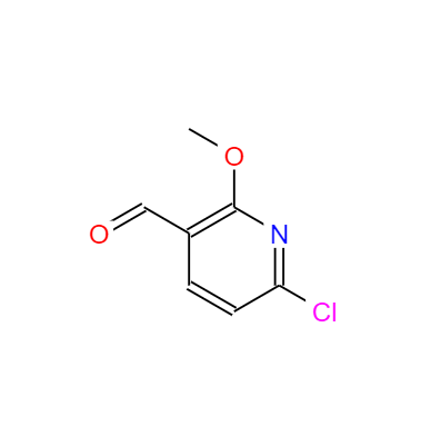 CAS：95652-81-6，中文名称：6-氯-2-甲氧基-吡啶-3-甲醛， 英文名称：6-chloro-2-methoxynicotinaldehyde 