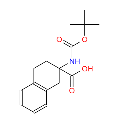 CAS：98569-12-1，中文名称：N-Boc-2-氨基萘-2-羧酸 ，英文名称：N-Boc-2-aminotetralin-2-carboxylicacid 