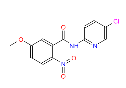 CAS：280773-16-2,中文名称：N-(5-氯吡啶-2-基)-5-甲氧基-2-硝基苯甲酰胺  