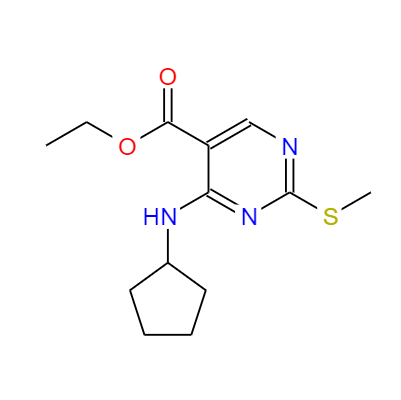 CAS：211245-62-4，中文名称：4-环戊基氨基-2-甲硫基嘧啶-5-羧酸乙酯