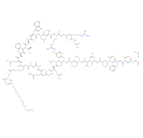 CAS：204656-20-2，中文名称：利拉鲁肽 ，英文名称：Liraglutide 