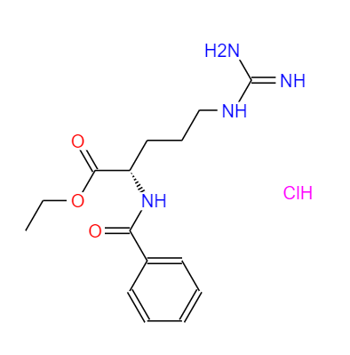  CAS：2645-08-1,中文名称：Nα-苄基-L-精氨酸乙酯盐酸盐 英文名称：Nα-Benzoyl-L-arginineethylesterhydrochloride