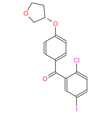 CAS：915095-87-3,英文名称：(2-Chloro-5-iodophenyl)[4-[[(3S)-tetrahydro-3-furanyl]oxy]phenyl]methanone 