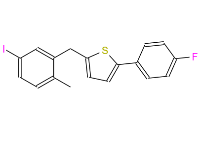 CAS：898566-17-1，英文名称：2-(4-Fluorophenyl)-5-[(5-iodo-2-methylphenyl)methyl]thiophene 