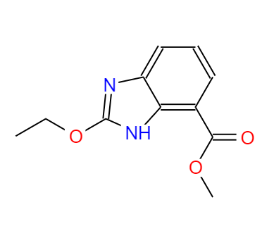CAS：150058-27-8,中文名称：2-乙氧基-1H-苯并咪唑-7-甲酸甲酯 英文名称：Methyl 2-ethoxybenzimidazole-7-carboxylate 