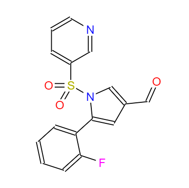 CAS：881677-11-8,英文名称：5-(2-fluorophenyl)-1-(pyridin-3-ylsulfonyl)-1H-pyrrole-3-carbaldehyde 