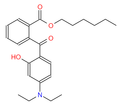  CAS： 302776-68-7，中文名称： 二乙氨基羟苯甲酰基苯甲酸己酯 英文名称：Hexyl2-[4-(diethylamino)-2-hydroxybenzoyl]benzoate
